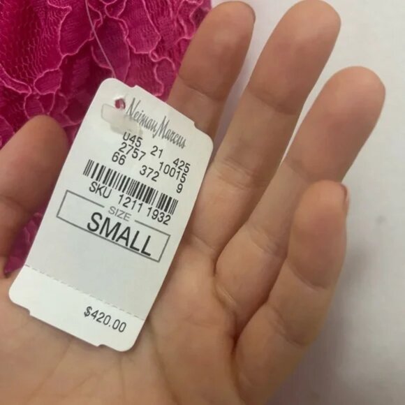 Neiman Marcus Pink Strapless Lace Dress New with tags - Picture 8 of 8